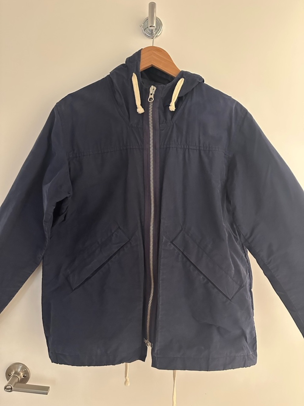 Our Legacy Navy Blue Lightweight Hooded Shirt Jacket